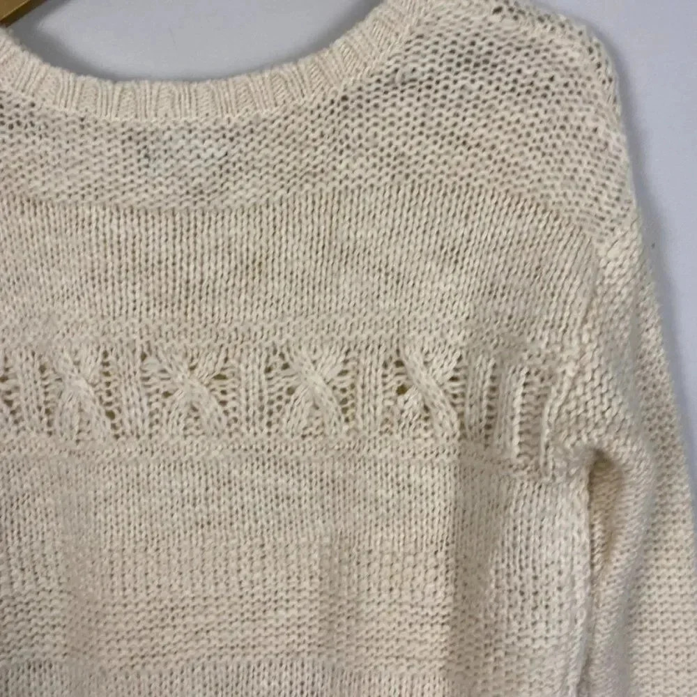 American Eagle Chunky Knit Wool Blend Fisherman Sweater - Picture 14 of 16